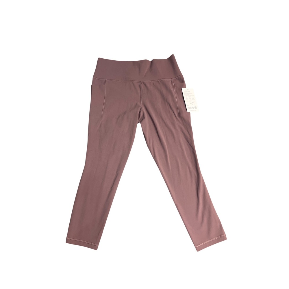 Athleta Salutation Stash 7/8 Tight Womens L Mauve NWT High Rise Pocket Leggings